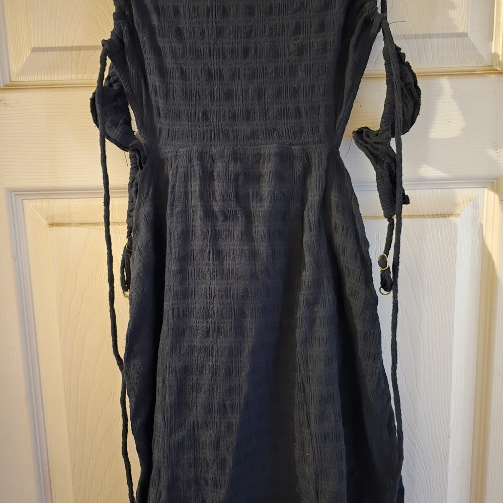 #249 Free People Textured Black Mini Dress